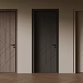 Three Hinged Doors With Diagonal Pattern In Wooden Dark Gray And Beige Colors For Interior