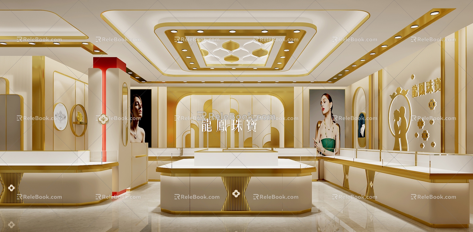 Light Luxury Jewelry Store 3d model