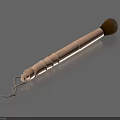 Wooden Handle Cleaning Brush With Brown Head Ring Design And Hook For Home Daily Use