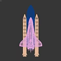 Detailed Space Shuttle Design With Yellow Fuel Tank And White Rocket Boosters