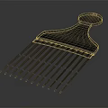 Modern Black Plastic Comb With Simple Design And Smooth Handle 3d model