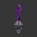 Fantasy Weapon Mythical Sword With Purple Pink Gradient Blade And Decorative Hilt With Gemstones