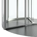 Modern Circular Revolving Door With Glass Panels And Metal Frame Entrance