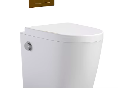 Modern White One Piece Toilet Design With Sleek Flush Button And Comfortable Seat 3d model