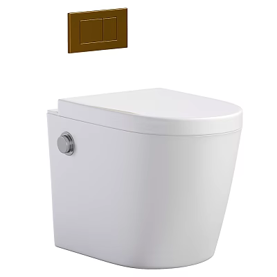Modern White One Piece Toilet Design With Sleek Flush Button And Comfortable Seat 3d model