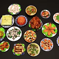 Colorful Food Shaped Hanging Decorations With Various Dish Designs For Home Decor