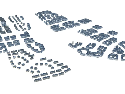 Modern Urban Building Complex Model With Planned Layout And Various Building Types 3d model