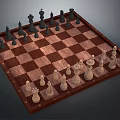 Wooden Chessboard With Black And White Pieces As Classic Household Board Game