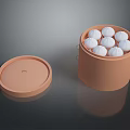 Freshly Steamed White Buns in Bamboo Steamer with Open Lid