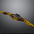 Rusty Yellow And Brown Industrial Mechanical Tool With Long Bar And Black Component