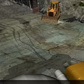 Swing Door Installation At Construction Site With Bulldozer And Yellow Equipment