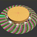Luxurious Lighting Combination with Gold Circular Top and Silver Mesh Frame and Sparkling Crystal Inlays