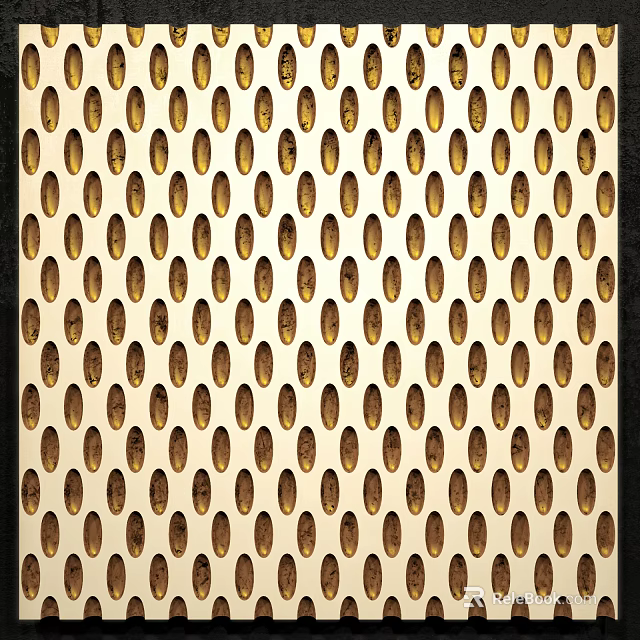 Stylish Perforated Partition Design With Circular Hole Pattern For Modern Interior Decor 3d model 