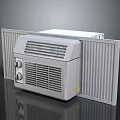 Modern Air Conditioner Fan With White Finish Control Panel And Grille Design 3d model