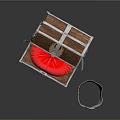 Elegant Crown Fashion Accessory Inside Vintage Wooden Chest With Red Lining