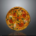 Freshly Baked Pizza With Tomato Sauce Mozzarella Olives And Basil Toppings
