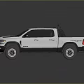 Stylish Silver Pickup Truck with Black Hood Roof Rack and Off Road Tires