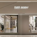 Stylish Modern Clothing Store With Elegant Window Display Mannequins And Glass Doors