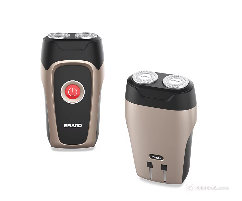 Bathroom Accessories BRUNO Electric Shavers With Dual Blades Black Gold Design And Charging Port 3d model 