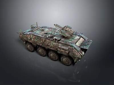 Military Camouflage Armored Tank Exterior Design With Turret And Heavy Tracks 3d model