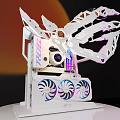 Stylish Custom Gaming PC With Open Frame Wing Design And RGB Lighting 3d model