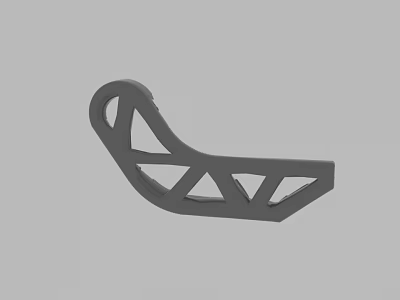 Gray Curved Structural Component Featuring Hollow Geometric Design 3d model