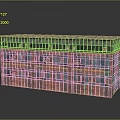 Industrial Red Brick Building With Multiple Windows And Flat Roof Design 3d model