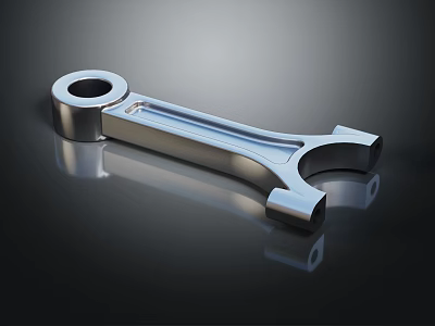 Metal Connecting Rod With Shiny Surface And Hollow Ends For Mechanical Applications 3d model