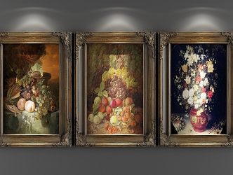 European Flower Decorative Painting 3d model