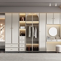 Cream wardrobe French wardrobe 3d model