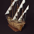 Vintage wooden boat ornaments boat 3d model