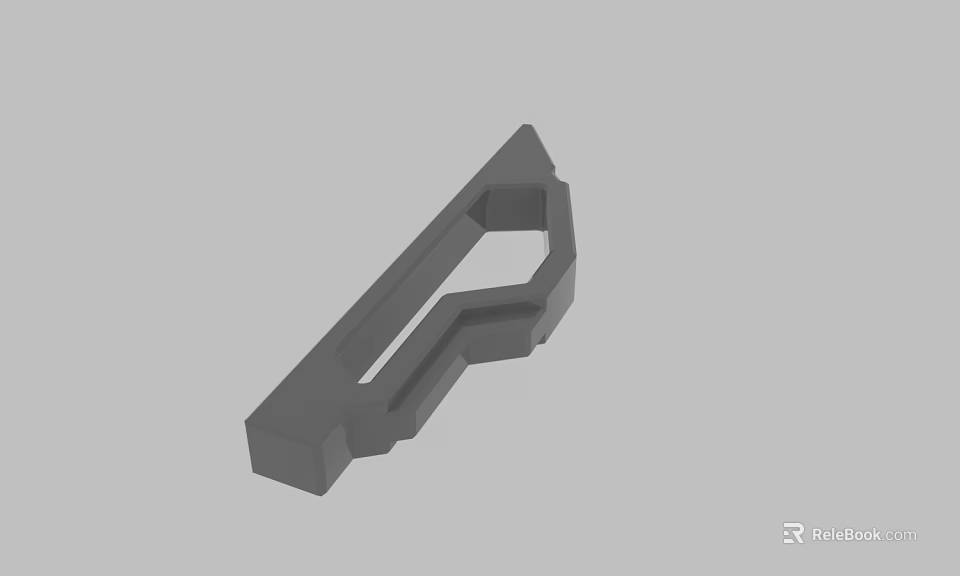 Gray Geometric 3D Model Part With Hollow Structure And Mechanical Design 3d model 