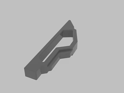 Gray Geometric 3D Model Part With Hollow Structure And Mechanical Design 3d model