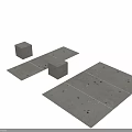 Gray Glossy Floor Tiles With Black And White Specks And Sphere Decoration