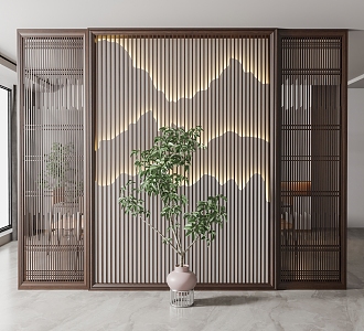 New Chinese Partition Screen 3d model