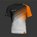 Modern Gray Orange White Short Sleeve T-shirt With Diagonal Striped Abstract Pattern