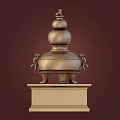 Elegant Metal Ornament Decoration Combination Set With Vintage Design Decorative Base And Artistic Details