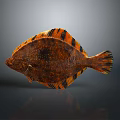 Realistic Decorative Fish Model With Brown Orange Black Stripes For Home Decor