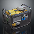 Yellow and Black Portable X300 Generator With Control Panel Cables And Small Device On Top
