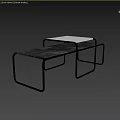 Modern Coffee Table With Metal Frame And Black Glass Top In Contemporary Design