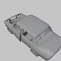 Rusty Blue Vintage Car With Beige Roof And Damaged Exterior Parts
