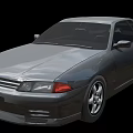 Gray Two Door Sports Car With Sleek Exterior Design And Alloy Wheels