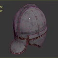 Medieval Knight Battle Helmet With Silver Metal Surface And Leather Trim