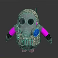Tactical Weapon Character In Camouflage Uniform With Silver Gas Mask And Pink Sleeves