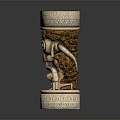 Vintage Column Sci-Fi Column Decorative Column Antique 3d model