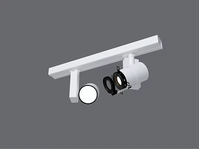 Modern White Track Mounted Downlight And Spotlight For Indoor Lighting 3d model