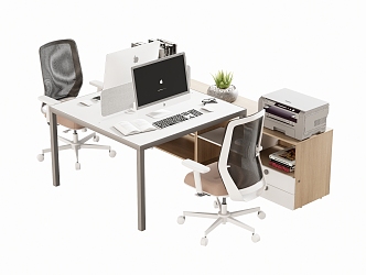 Modern Office Desk and Chair Staff Station Computer Desk and Chair 3d model