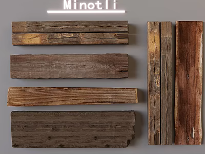 Minotti Natural Stone Wood Planks With Diverse Textures And Rustic Finishes 3d model