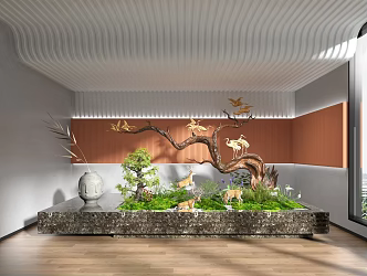 Modern landscape sketch interior landscape landscaping 3d model
