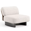 Modern Light Gray Fabric Single Sofa With Brown Armrest And Black Base